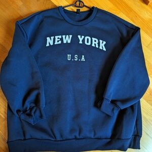 SHEIN Curve  New York Sweatshirt Jacket Size 4XL Dark blue